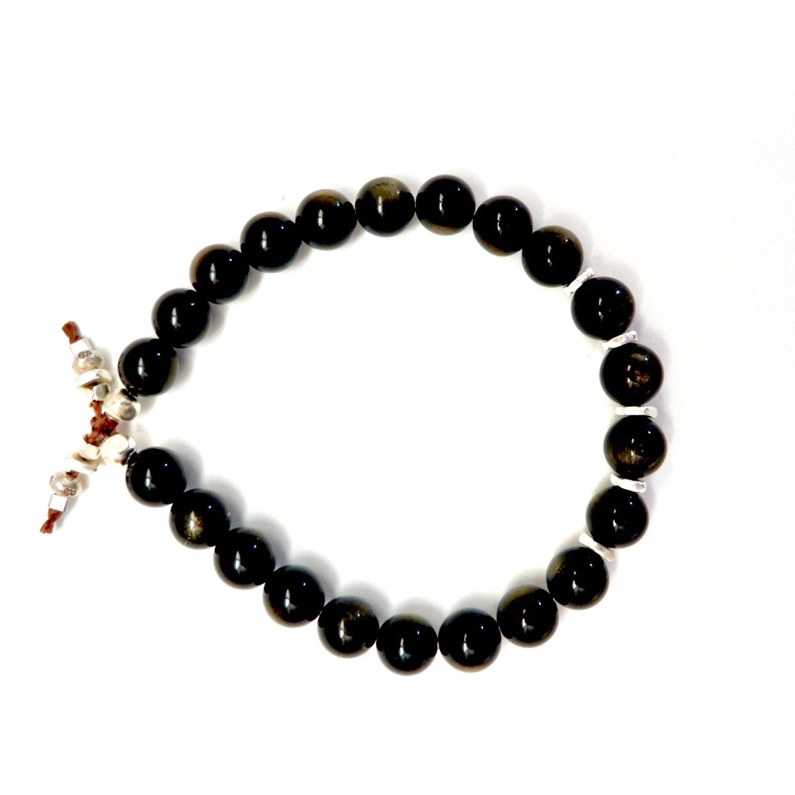 golden obsidian city mens bracelet