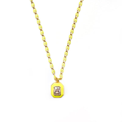 my yellow baguette necklace