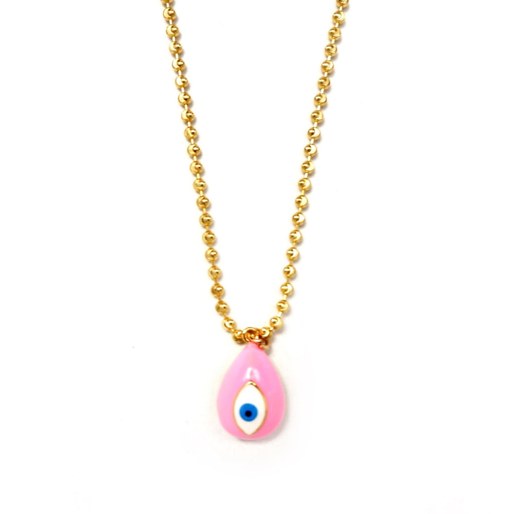 my sweet pink evil eye necklace