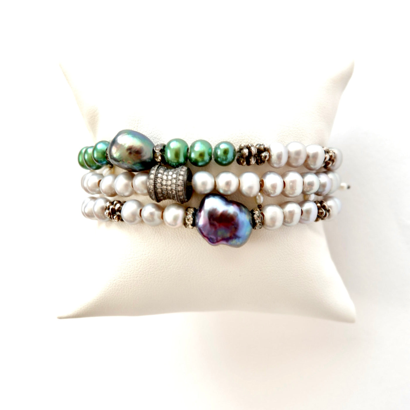 chic pearl trio bracelet set