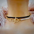 crystal and chain toggle choker