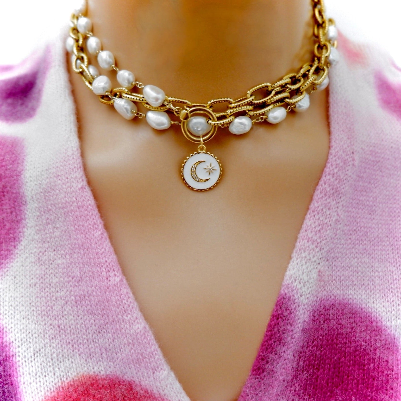 double wrap vintage pearl necklace