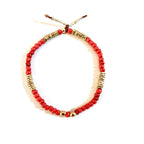 small vintage red beads mens bracelet