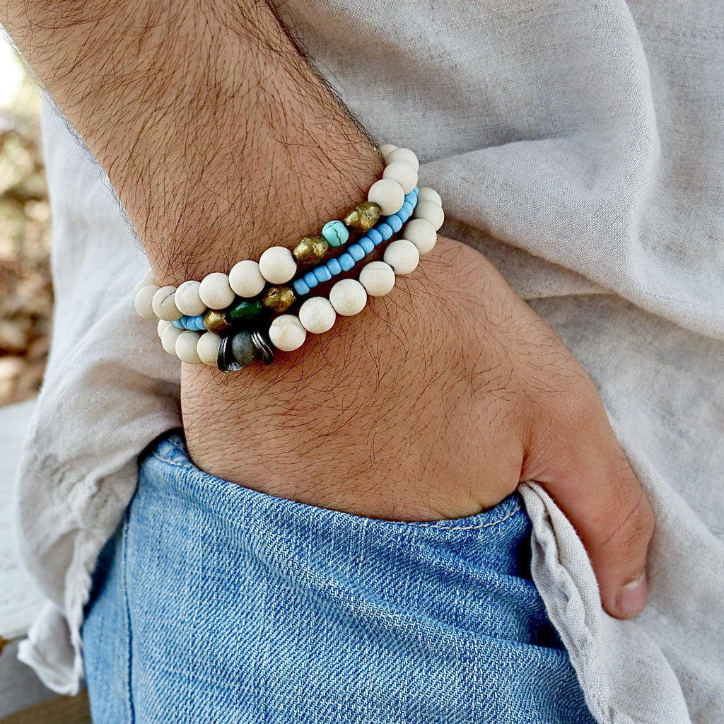 turquoise santorini mens bracelet