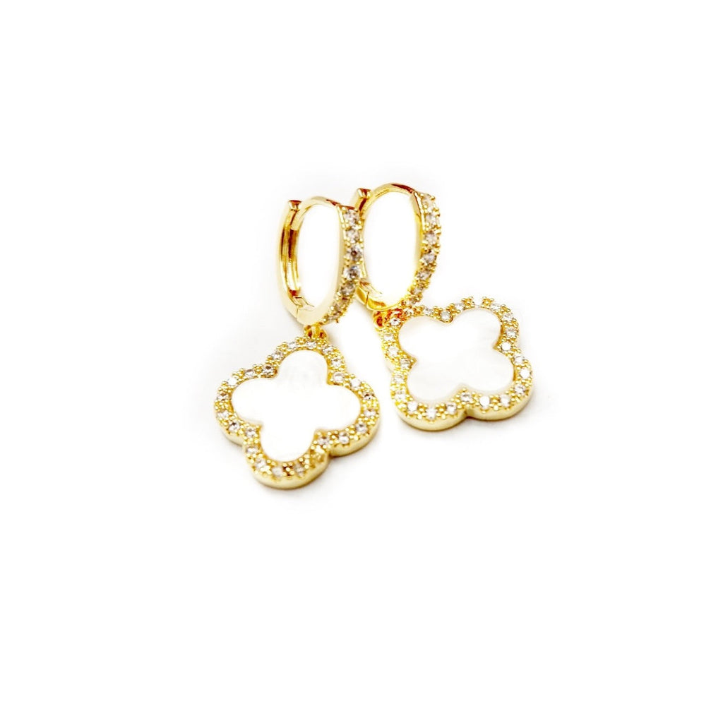 my dangling bling clover earrings