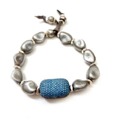 turquoise silver pebbles bracelet