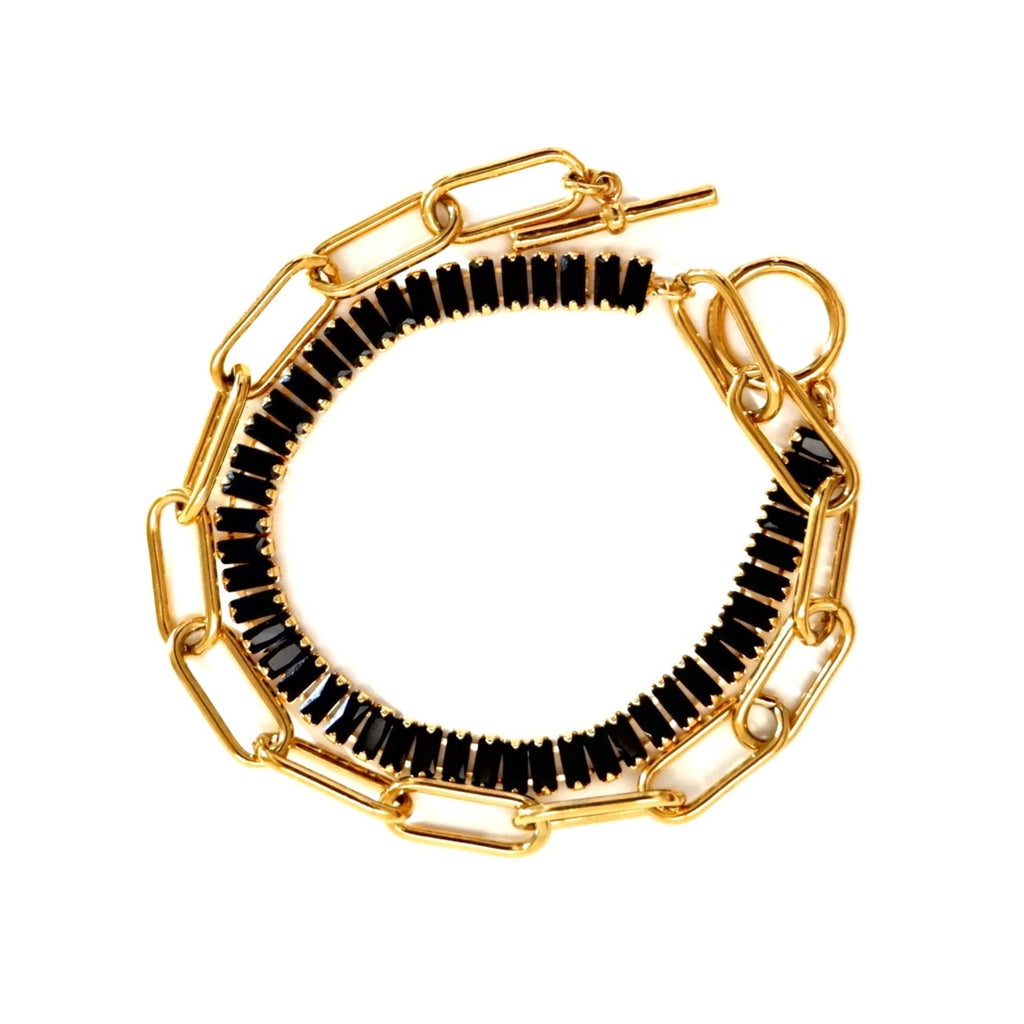 crystal and chain toggle choker