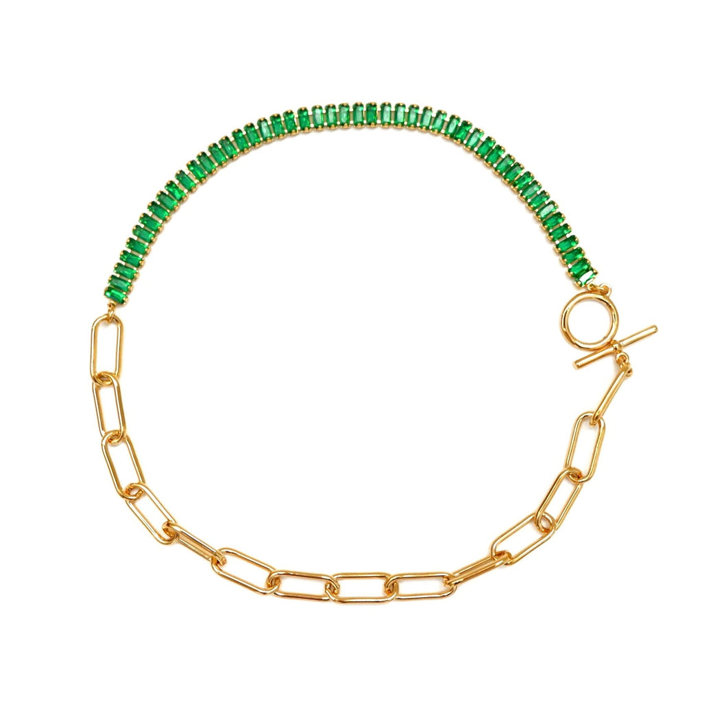 crystal and chain toggle choker