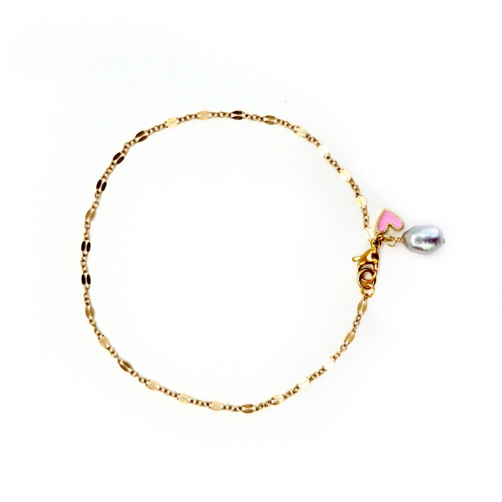 petit rose heart anklet