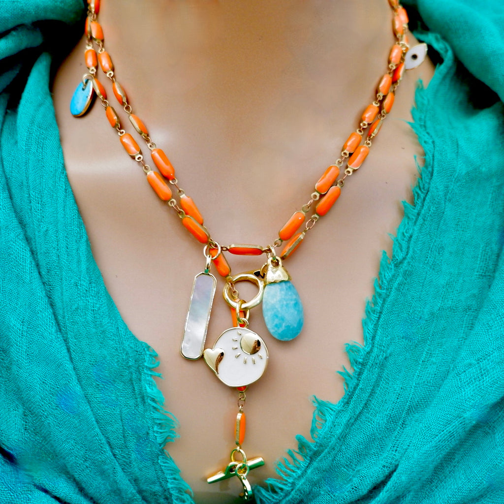 my vintage orange necklace