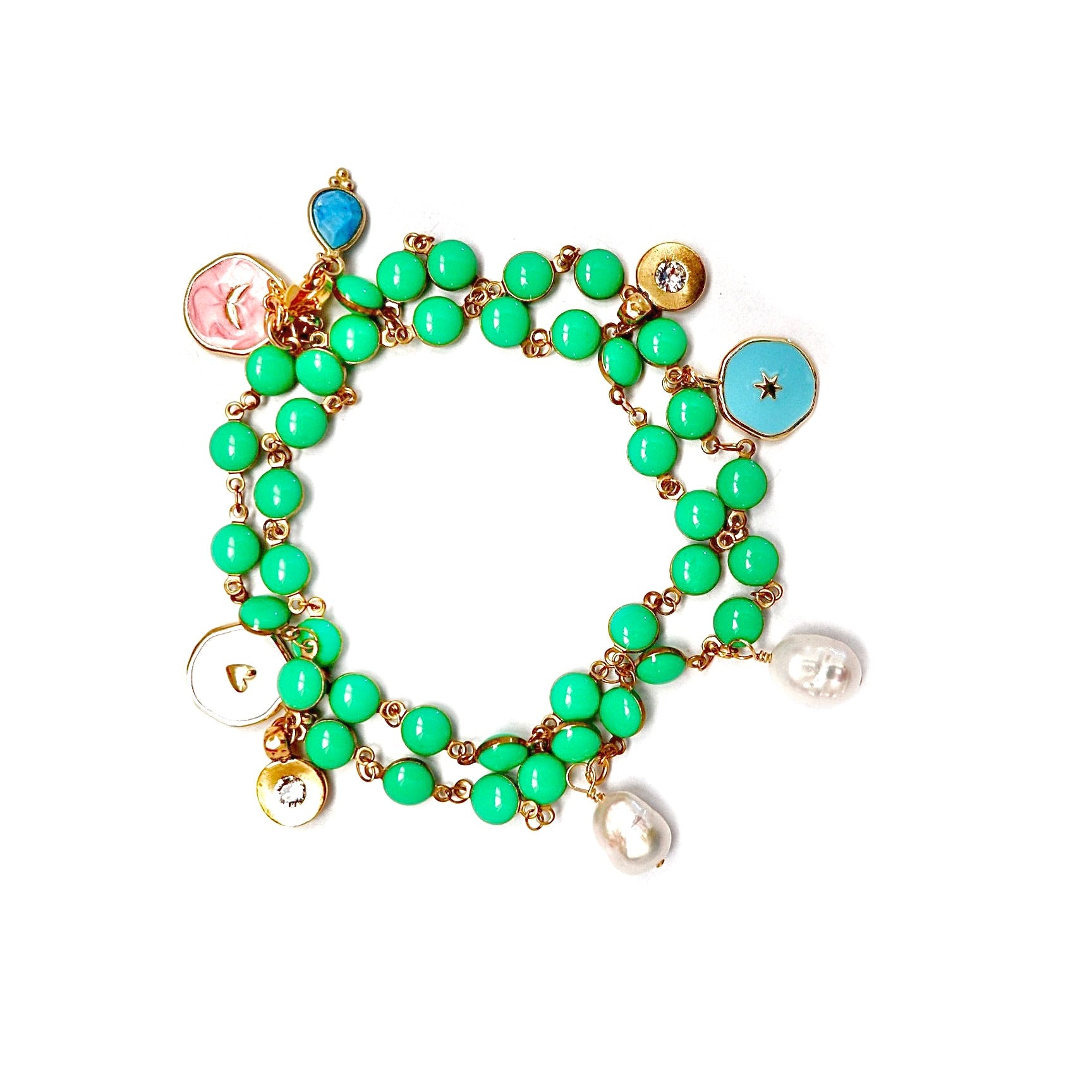 my vintage green happy necklace