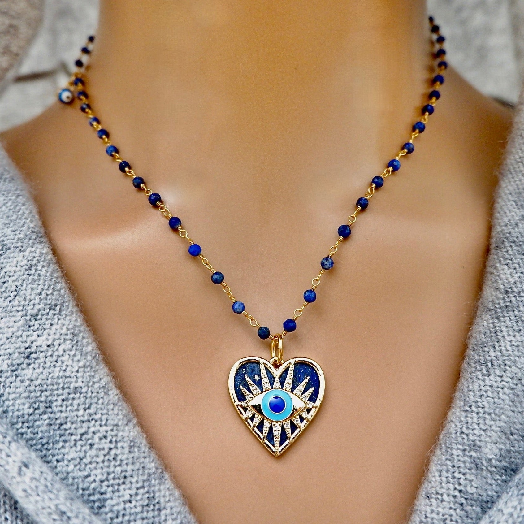 my lapis heart necklace
