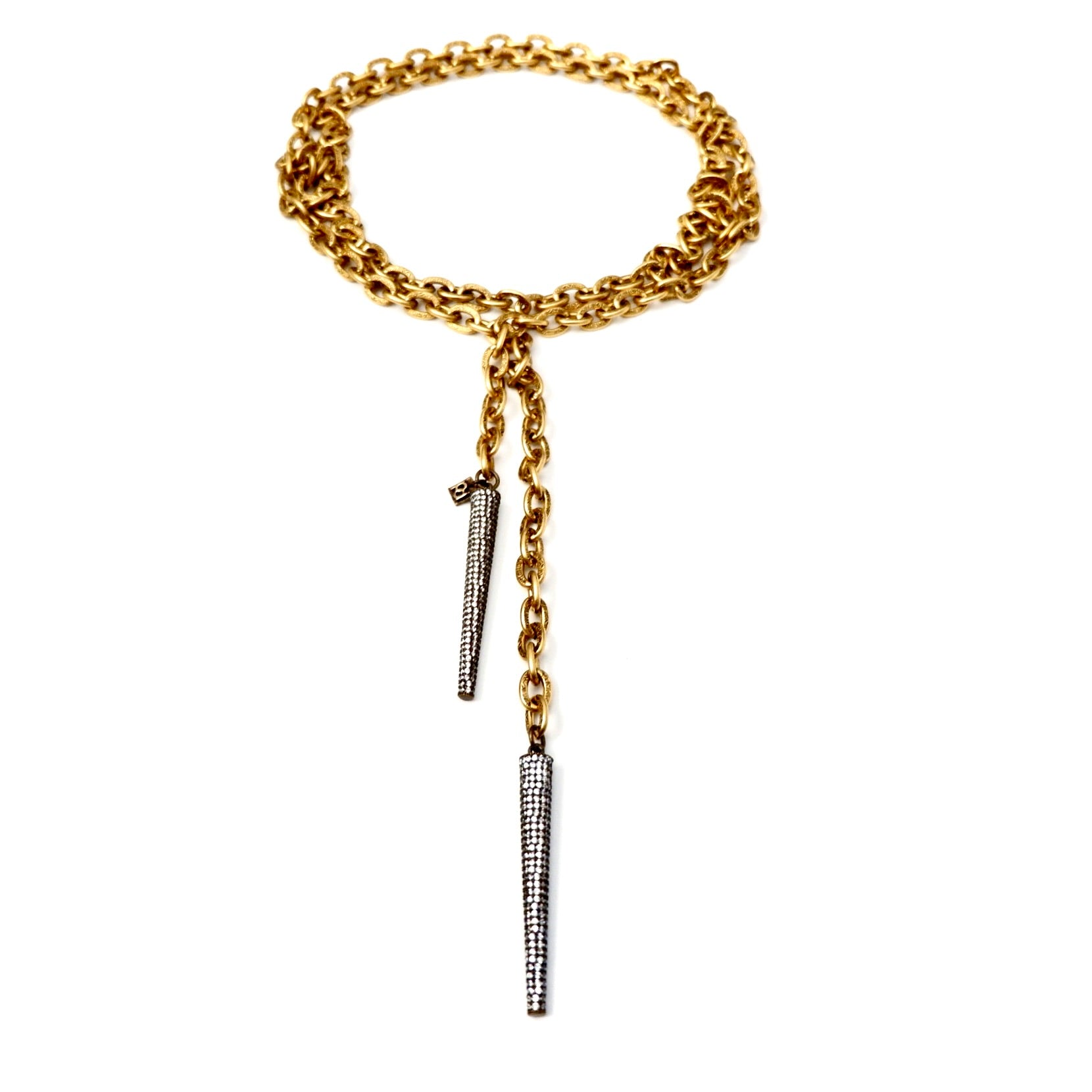 double spikes necklace