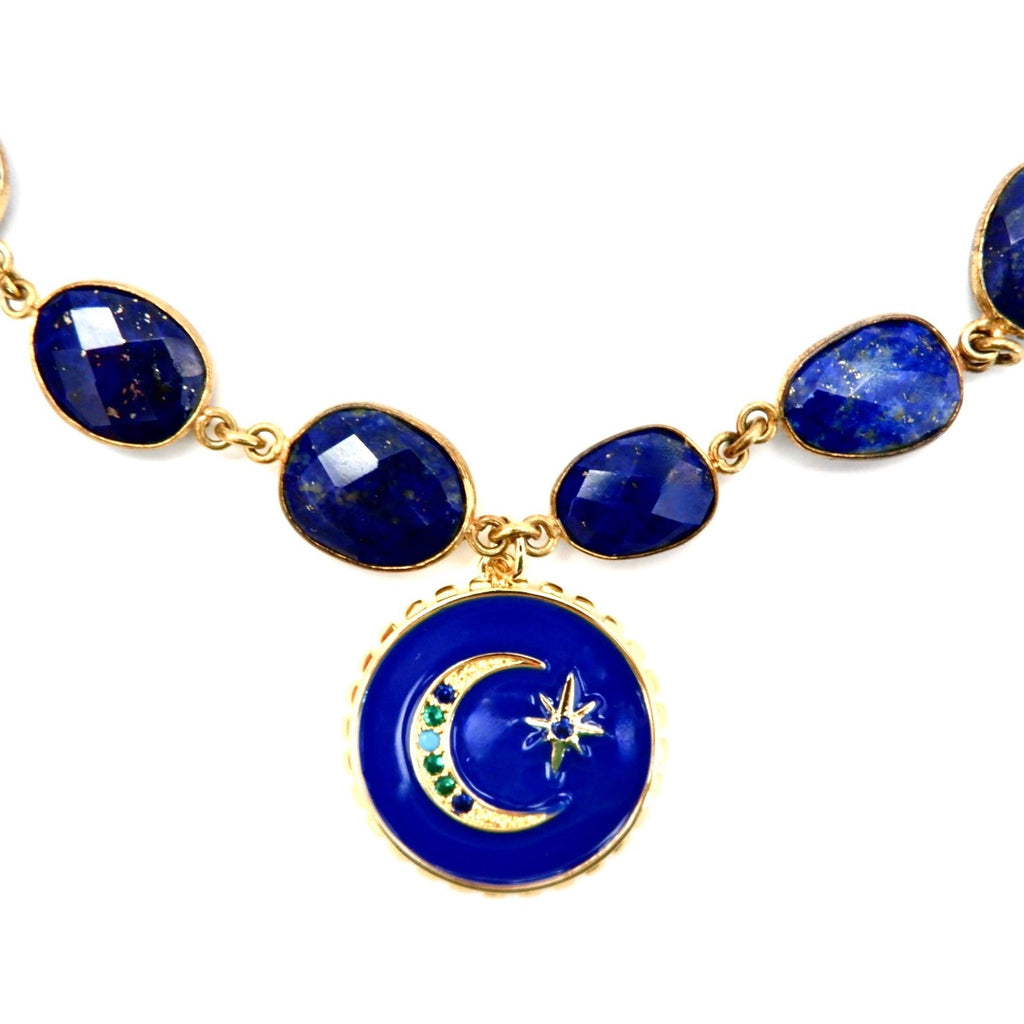 lapis moon and star necklace