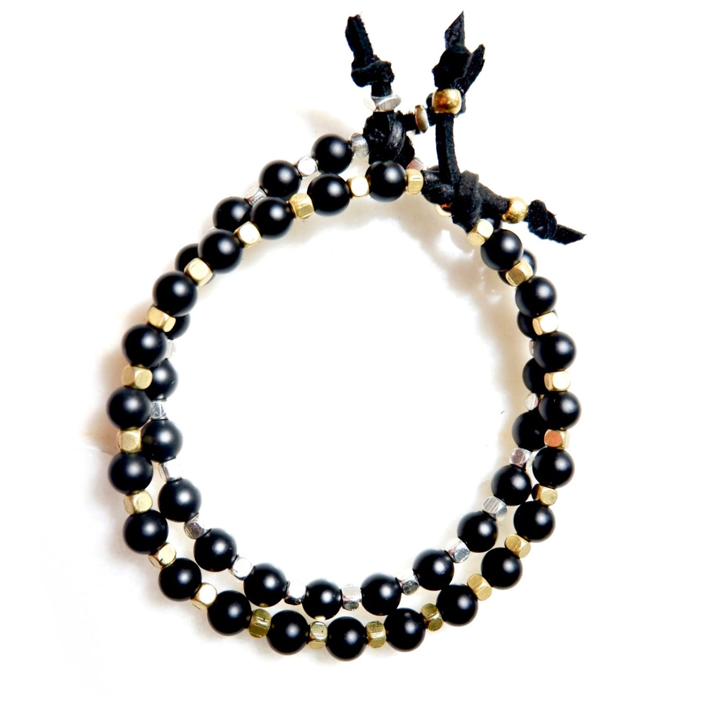 black onyx twin set mens bracelet