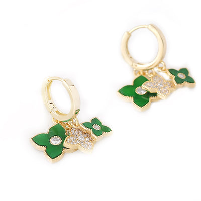 3 dangling clover earrings
