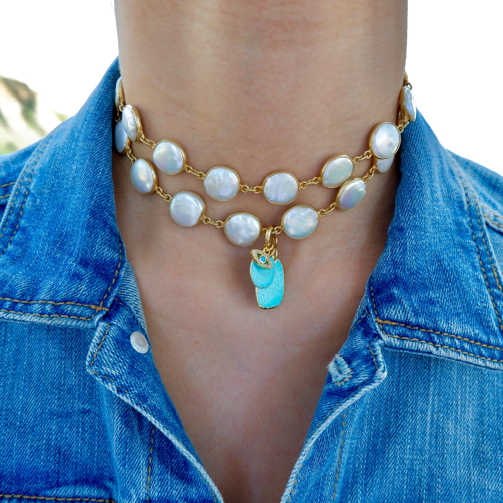 my santorini pearl necklace