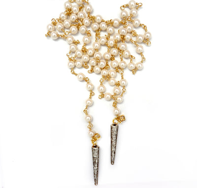 double spikes pearl necklace
