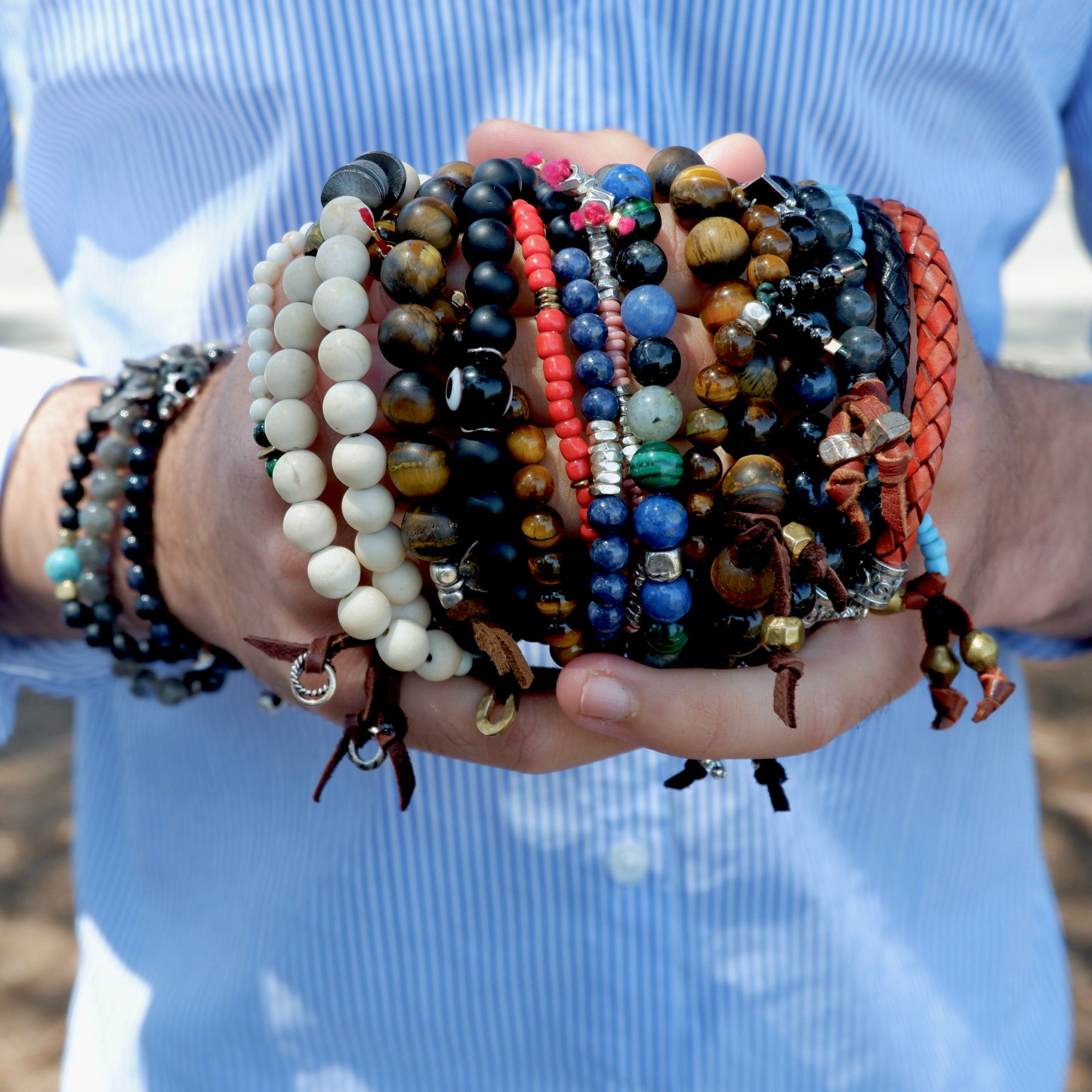 capri green mens bracelet