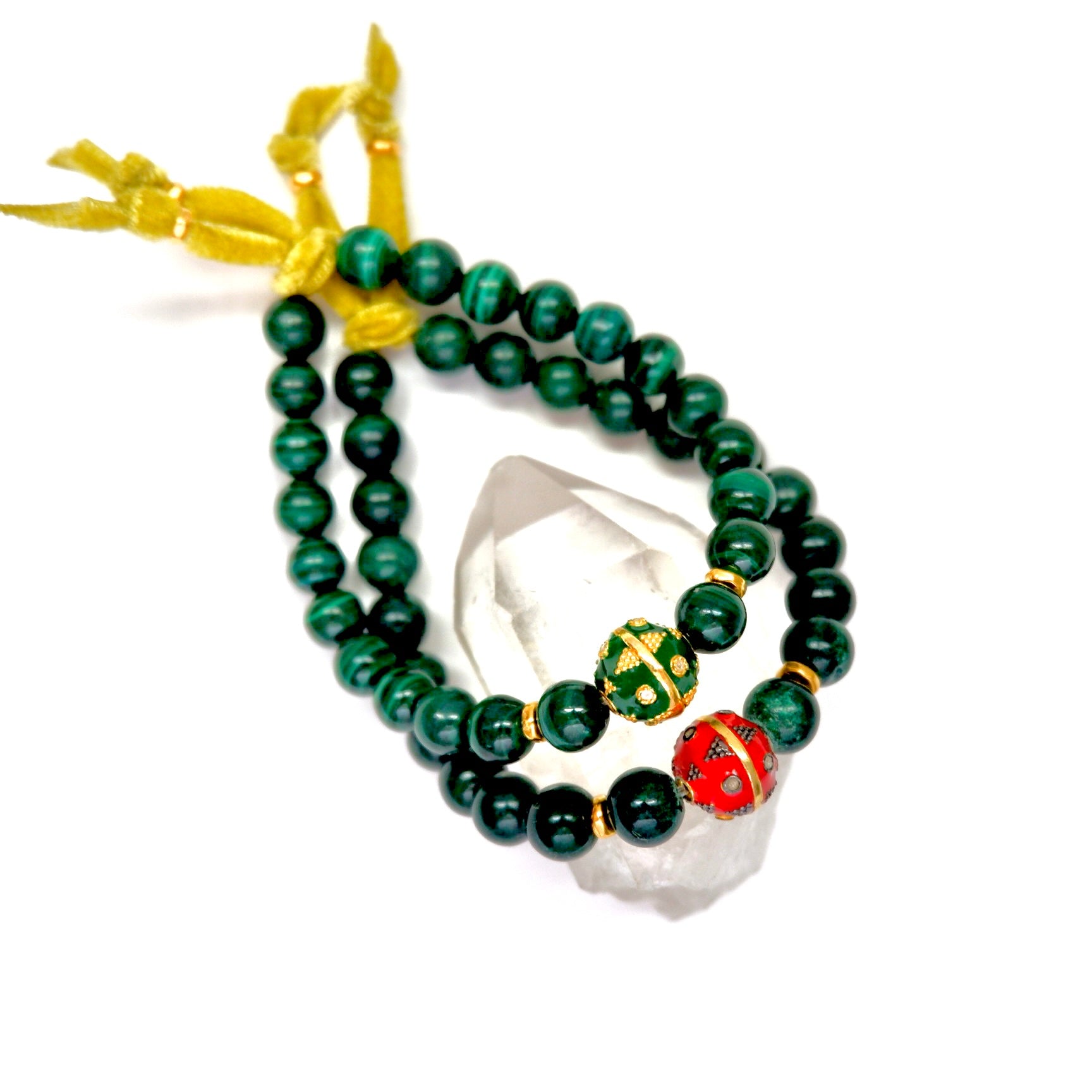 my malachite and enamel ball bracelet