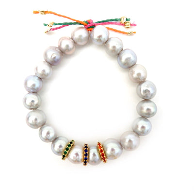 happy gray pearls bracelet