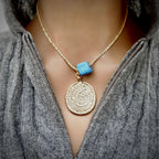 my pyrite medallion necklace