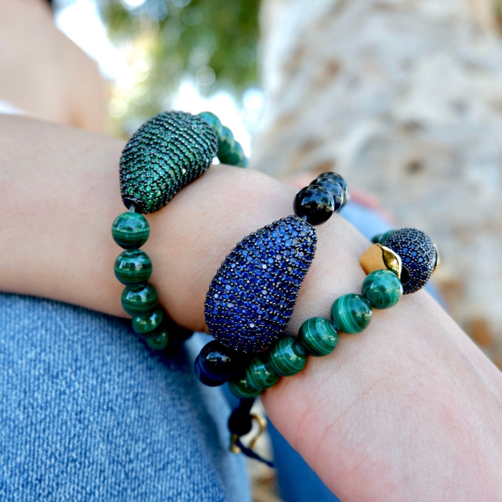 malachite green onyx crystal bracelet