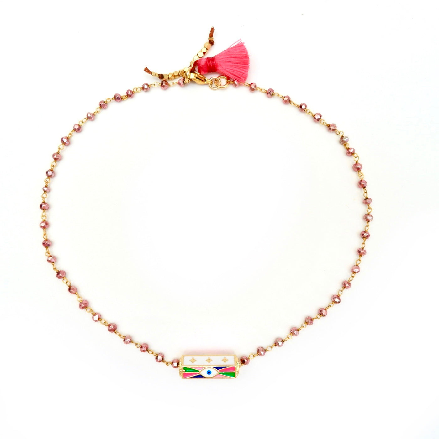 my pink agapi choker necklace