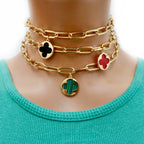 my stylish carnelian clover necklace