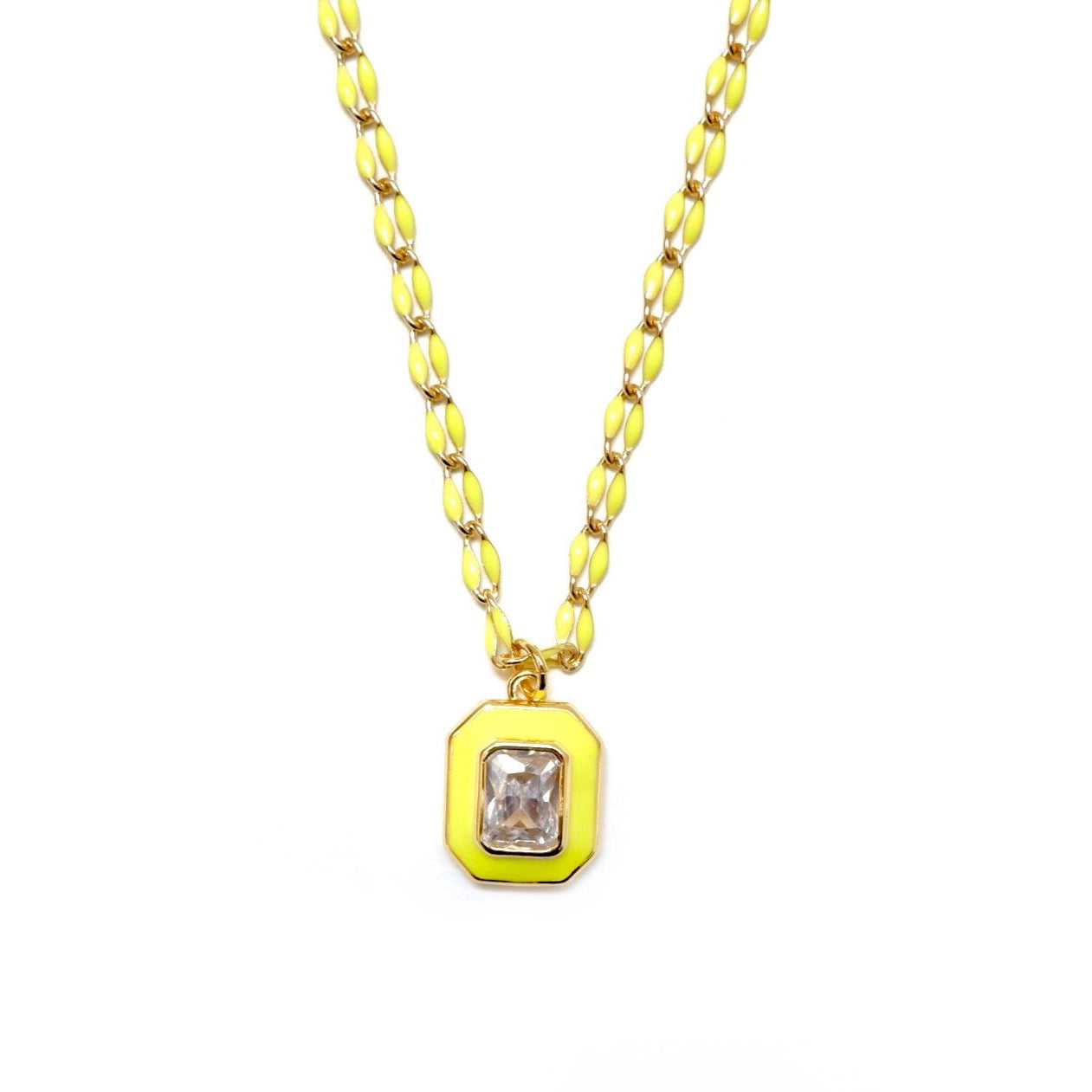 my yellow baguette necklace