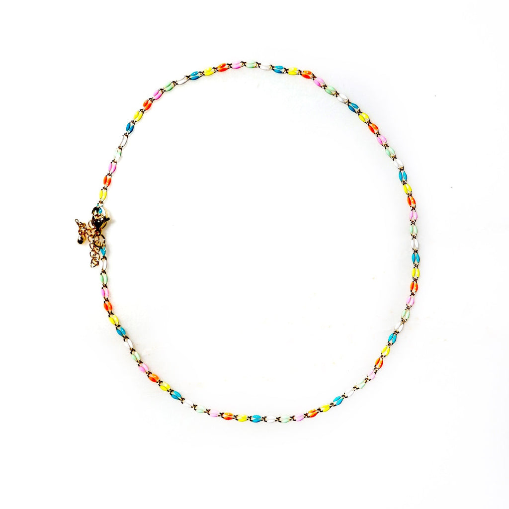 my rainbow enamel necklace