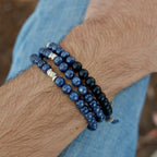 sapphire duo mens bracelet