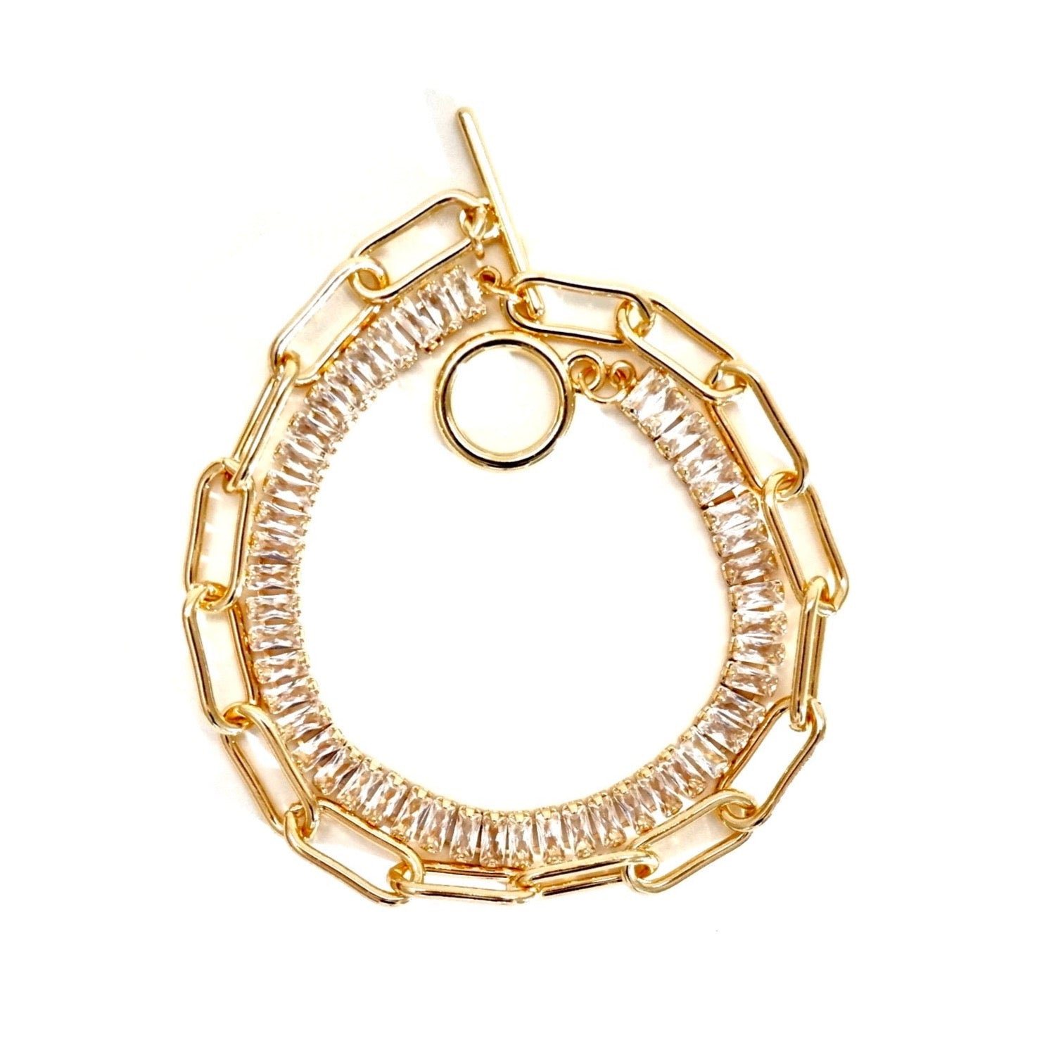 crystal and chain toggle choker