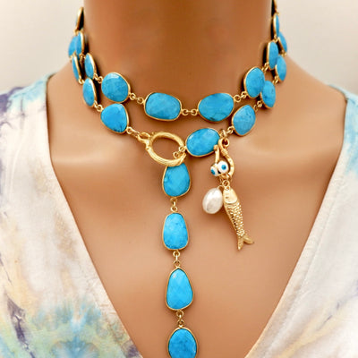 my turquoise fish necklace