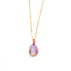 my ruby pink pearl necklace
