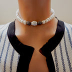 modern pearls choker