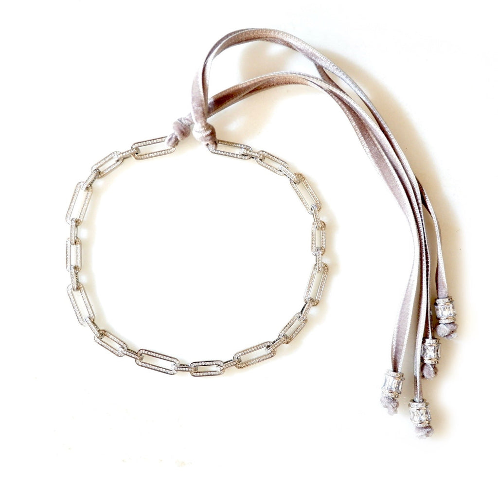 gray tie event choker necklace