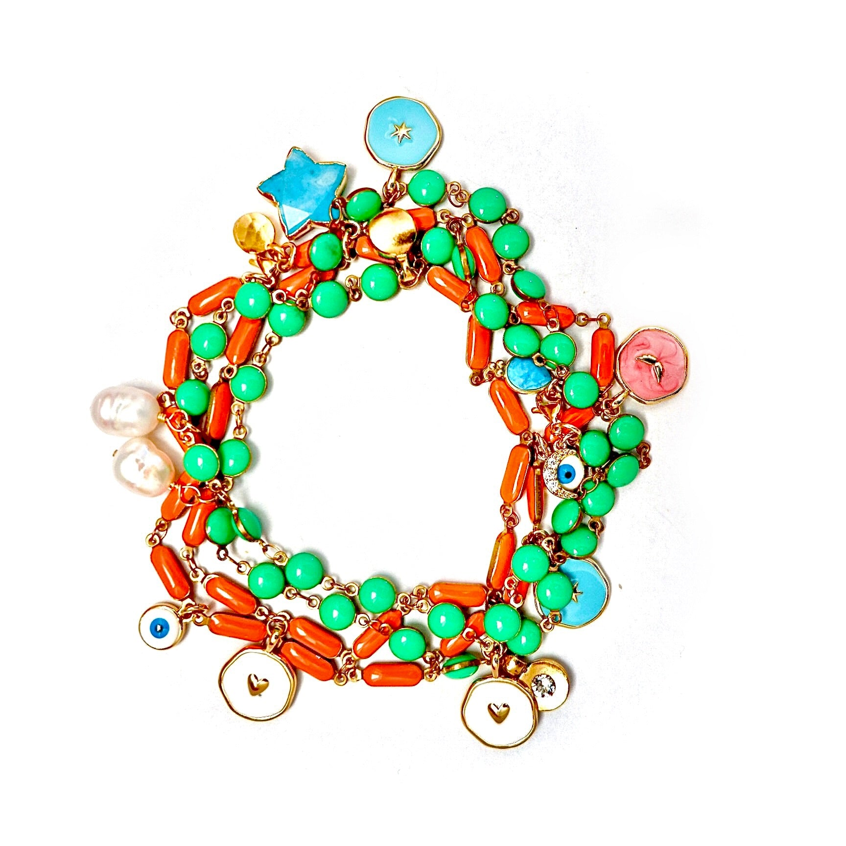 my vintage green happy necklace