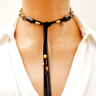 pyrite lover choker necklace