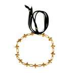 gold spikes choker necklace