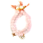 rose quartz trio set bracelet