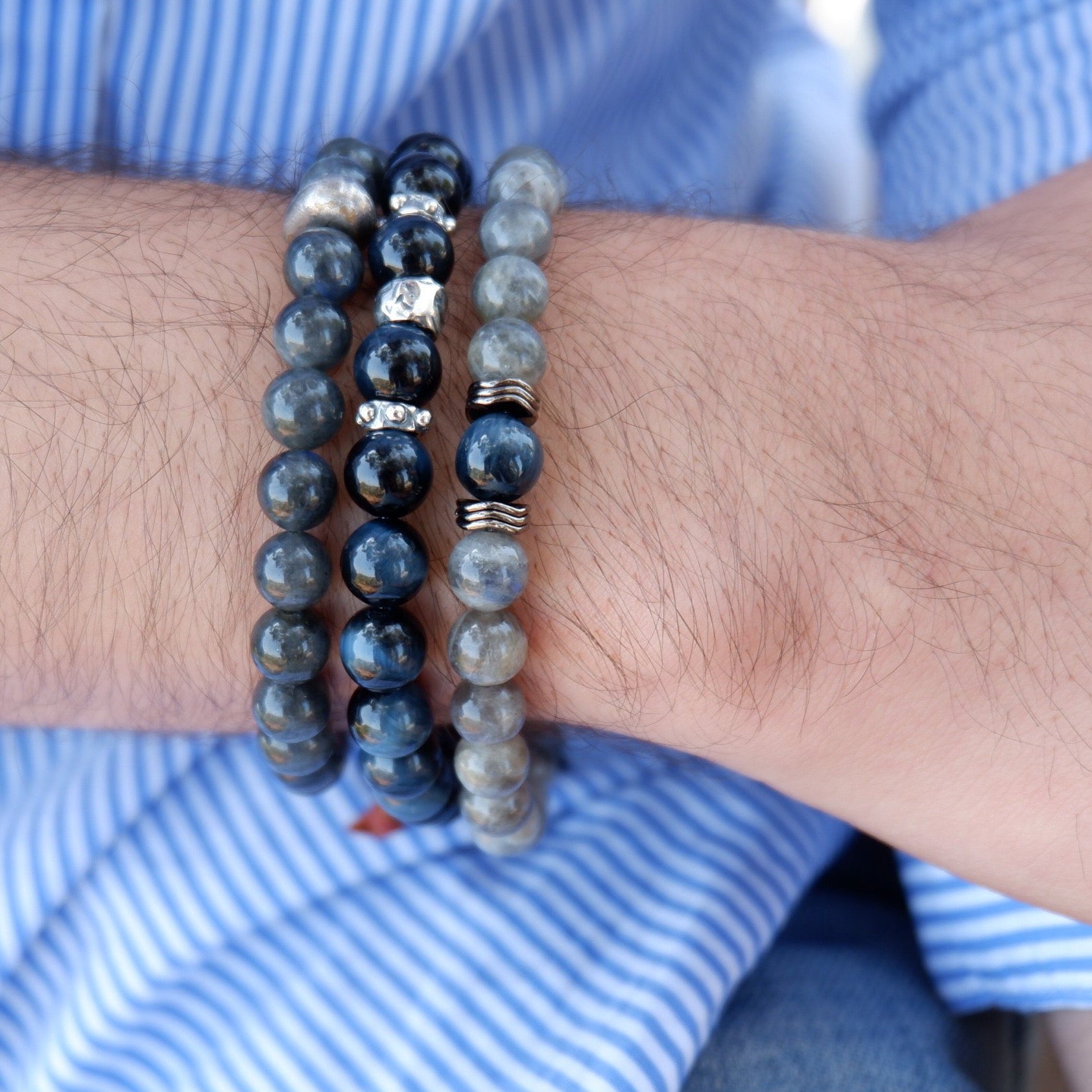 silver tiger mens bracelet