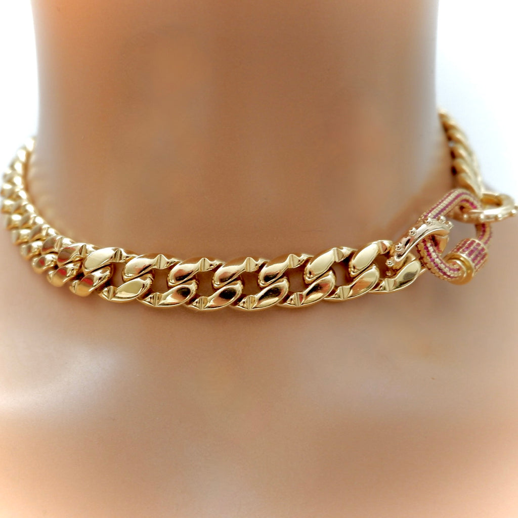 stylish cuban choker necklace