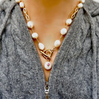 ruby dot pearl necklace
