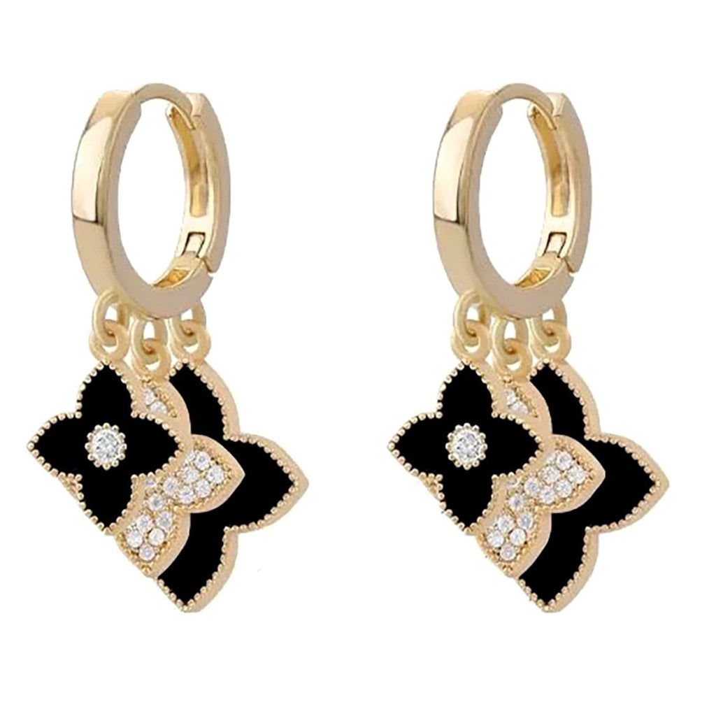 3 dangling clover earrings