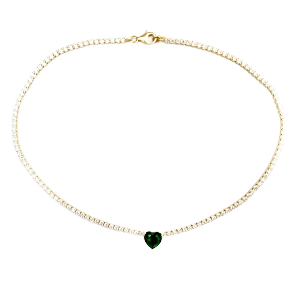 my emerald heart tennis choker