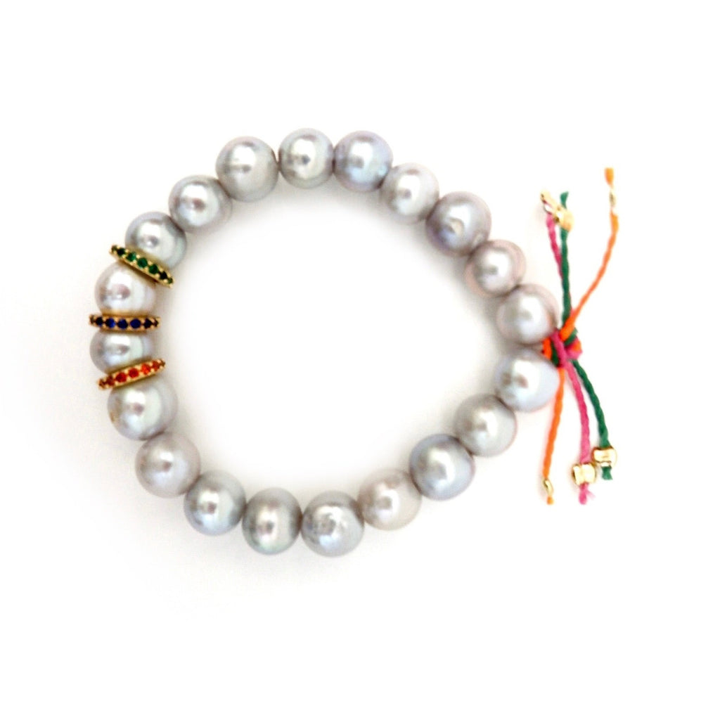 happy gray pearls bracelet