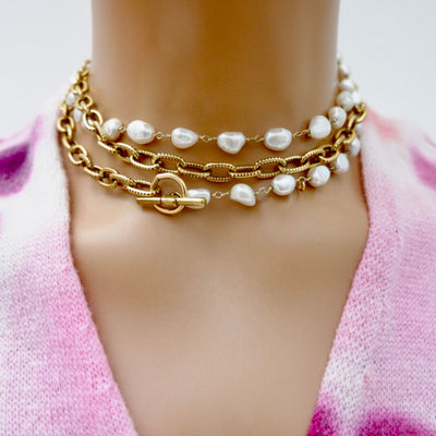 double wrap vintage pearl necklace