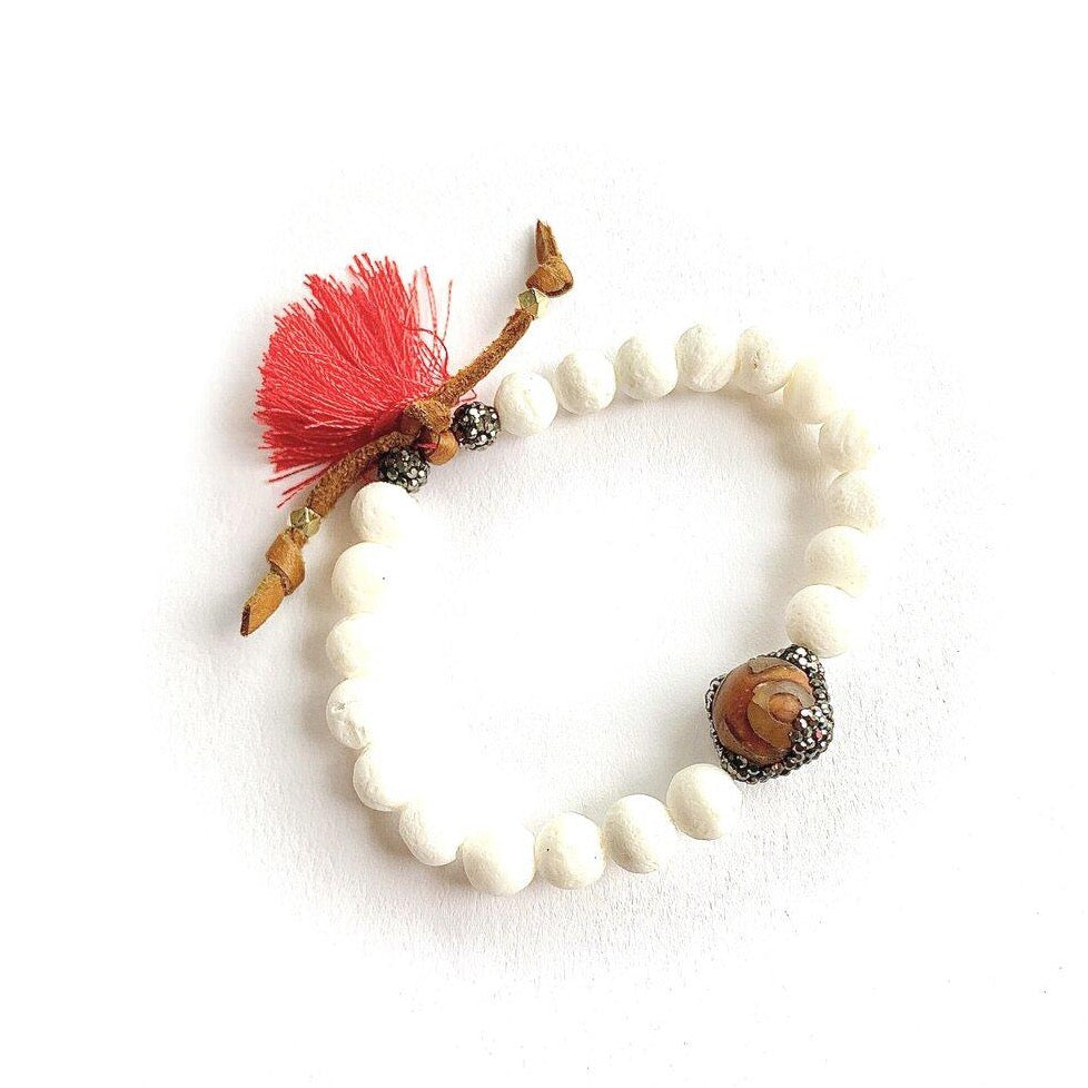 my white coral bracelet