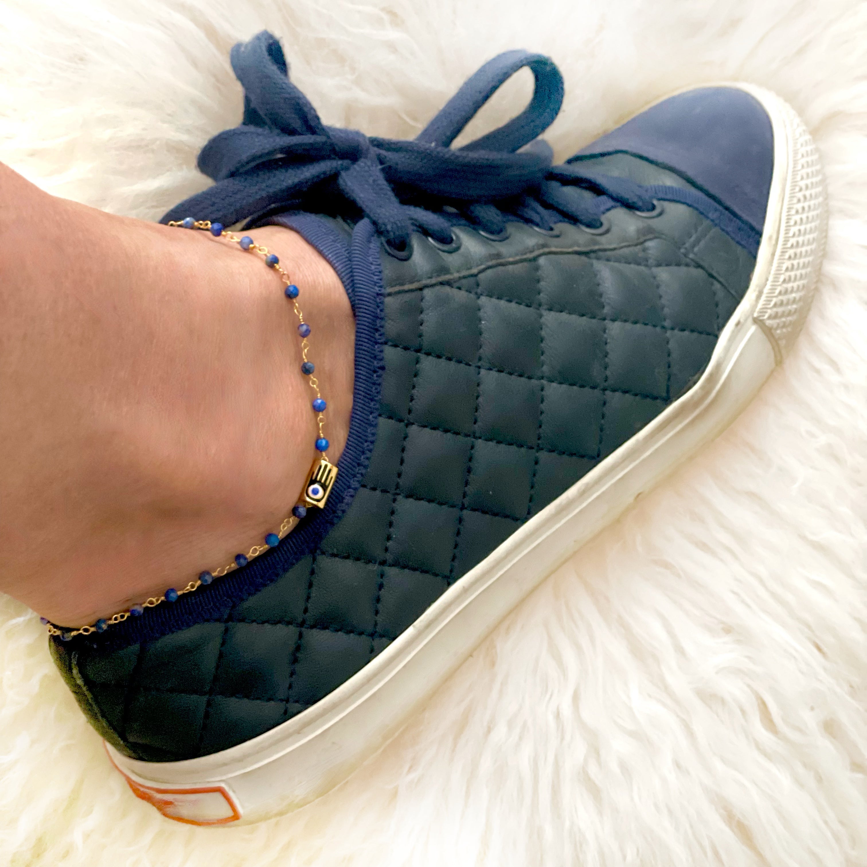 lapis eye anklet